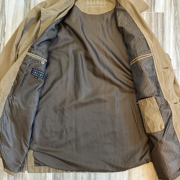VTG Colours by Alexander Julian Mens Jacket XL Tan Faux Suede Lightweight Preppy - Picture 7 of 11